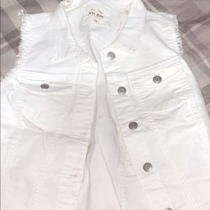 white denim vest